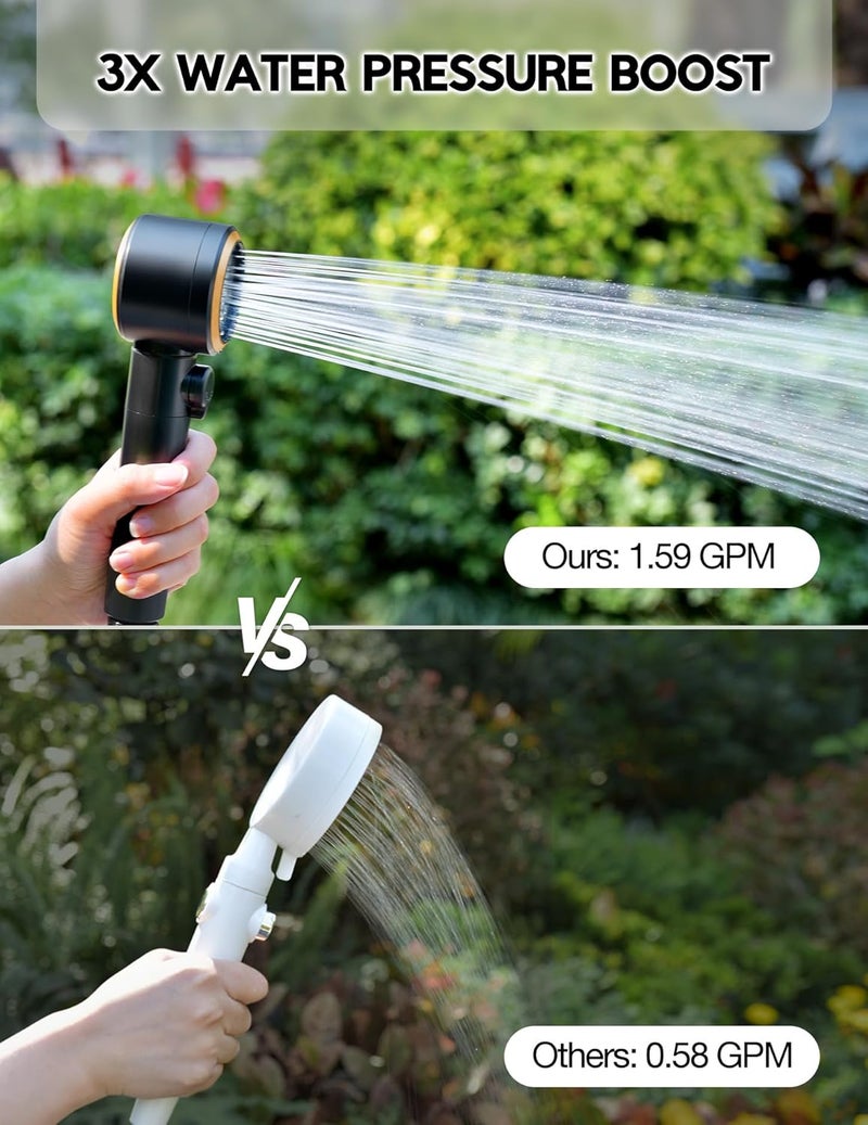 Docusvect Portable Shower for Camping 8000mAh with 3X Stronger Water Flow, Portable Camping Shower with 5 Pressure Levels, 4 Spray Modes, 26oz Ultra Lightweight, IPX8 Waterproof - Image 2